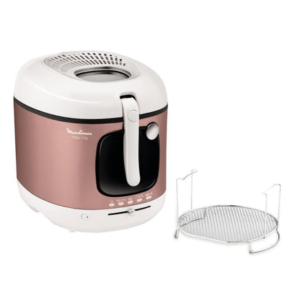 MOULINEX Mega XXL Φριτέζα Λαδιού 1900W με Αντικολλητικό Αποσπώμενο Κάδο 3.3L, Ρυθμιζόμενο Θερμοστάτη & Φίλτρο Κατά των Οσμών AM481010