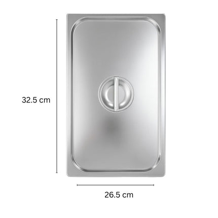 Ανοξείδωτο Καπάκι GN 1/2 με Λαβή 32.5×26.5 cm, Συμβατό με Μπεν Μαρί