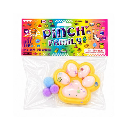 Αντιστρές Squishy Πατούσα Γάτας με Glitter και Pom Pom 3+ Ετών