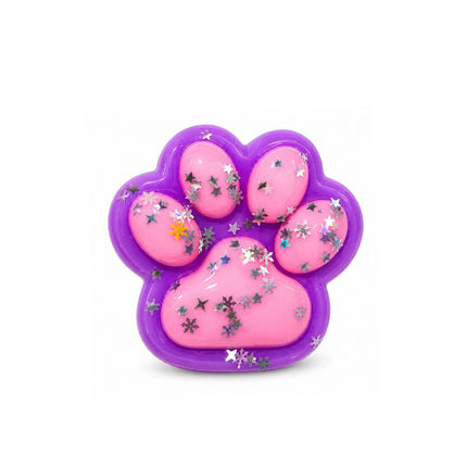 Αντιστρές Squishy Πατούσα Γάτας με Glitter και Pom Pom 3+ Ετών