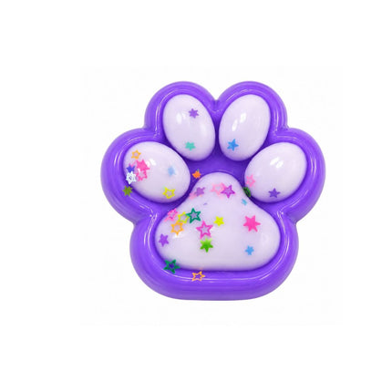 Αντιστρές Squishy Πατούσα Γάτας με Glitter και Pom Pom 3+ Ετών
