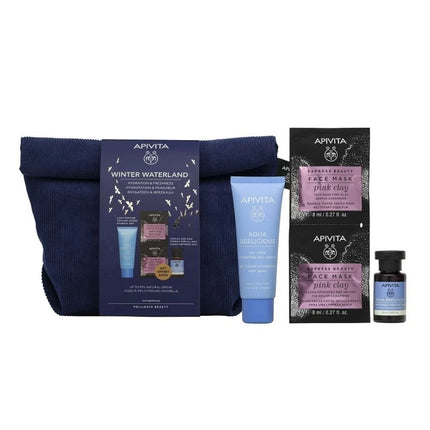 Apivita Promo Aqua Beelicious Cream (40ml) & Toner (20ml) & Pink Clay Mask (2x8ml)
