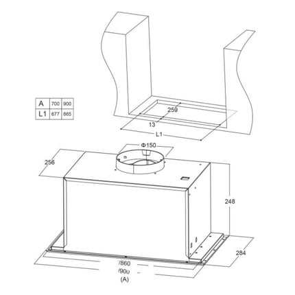 Midea Εντοιχιζόμενος Απορροφητήρας 90cm με LED Φωτισμός, 440 m³/h, 3 Ταχύτητες & Πλενόμενα Φίλτρα, MH90BI3200X Inox