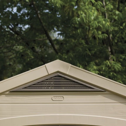 KETER Factor 8x6ft Πλαστική Αποθήκη Κήπου 182 x 256,6 x 243 cm με Διπλές Πόρτες, Παράθυρο, Δάπεδο & Φεγγίτη