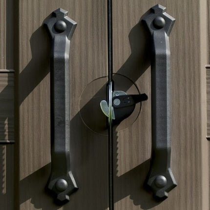 KETER Factor 8x6ft Πλαστική Αποθήκη Κήπου 182 x 256,6 x 243 cm με Διπλές Πόρτες, Παράθυρο, Δάπεδο & Φεγγίτη