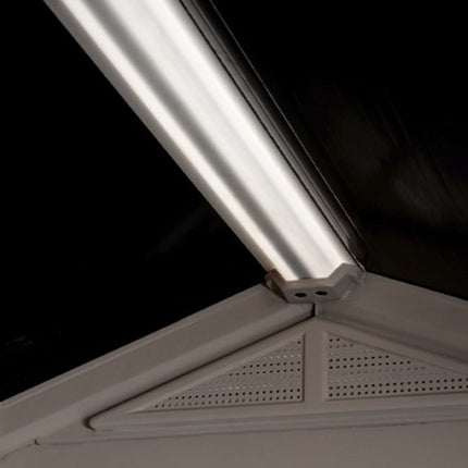 KETER Factor 8x6ft Πλαστική Αποθήκη Κήπου 182 x 256,6 x 243 cm με Διπλές Πόρτες, Παράθυρο, Δάπεδο & Φεγγίτη