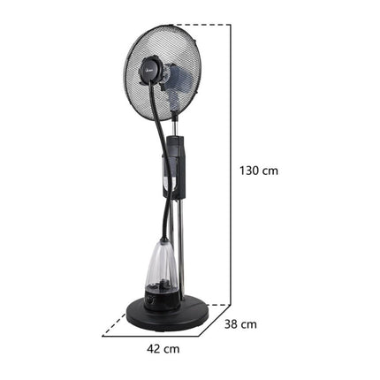 Ardes Humy Ανεμιστήρας Ορθοστάτης 40cm με Υγραντήρα, 3 Ταχύτητες και Τηλεχειριστήριο AR5M39 Μαύρο