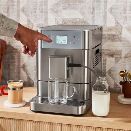 KitchenAid KF6 Πλήρως Αυτόματη Μηχανή Espresso με 7 Ρυθμίσεις Άλεσης, 15 Συνταγές & Αφρόγαλα 5KES8556BSX Inox
