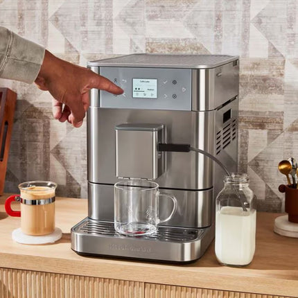 KitchenAid KF6 Πλήρως Αυτόματη Μηχανή Espresso με 7 Ρυθμίσεις Άλεσης, 15 Συνταγές & Αφρόγαλα 5KES8556BSX Inox