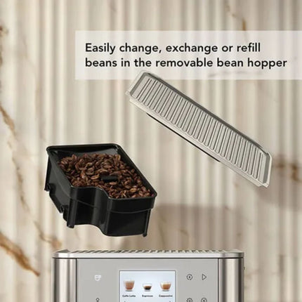 KitchenAid KF7 Πλήρως Αυτόματη Μηχανή Espresso με Δοχείο Γάλακτος, Δοχείο Κόκκων, 7 Ρυθμίσεις και Πάνω από 20 Επιλογές Συνταγών 5KES8557BPL Porcelain White