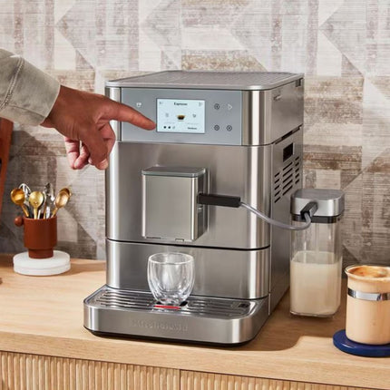 KitchenAid KF7 Πλήρως Αυτόματη Μηχανή Espresso με Δοχείο Γάλακτος, Οθόνη Αφής, 7 Ρυθμίσεις Άλεσης και 20+ Συνταγές 5KES8557BSX Inox