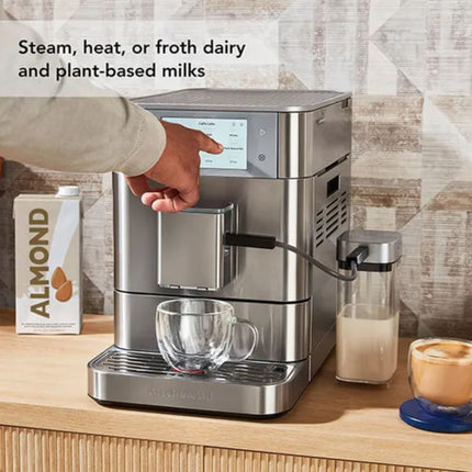 KitchenAid KF8 Πλήρως Αυτόματη Μηχανή Espresso με Δοχείο Γάλακτος, 40 Επιλογές Συνταγών και 7 Ρυθμίσεις Άλεσης 5KES8558BSX Inox