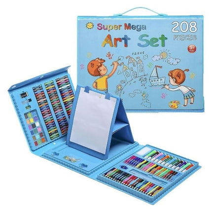 Πλήρες Σετ Ζωγραφικής με Βαλίτσα Μεταφοράς & Αναδιπλούμενο Πίνακα 208 Τεμαχίων, 3+ Ετών