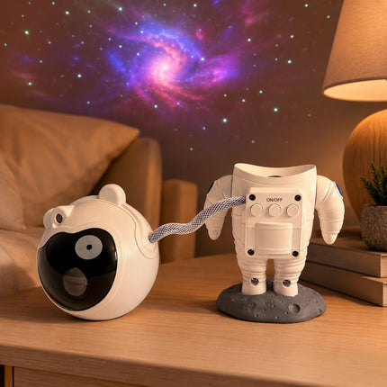 Παιδικό Φωτιστικό Projector Προβολέας Αστροναύτης Starry Nebula Γαλαξία με Εναλλαγή Χρωμάτων, 360° Περιστροφή & Τηλεχειριστήριο 3+ Ετών
