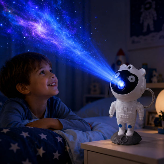 Παιδικό Φωτιστικό Projector Προβολέας Αστροναύτης Starry Nebula Γαλαξία με Εναλλαγή Χρωμάτων, 360° Περιστροφή & Τηλεχειριστήριο 3+ Ετών