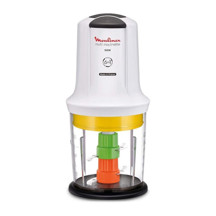 MOULINEX Multi Moulinette 6σε1 Πολυκόφτης 500W με Χωρητικότητα 0.5L, 4 Λεπίδες Κοφτερές/ Οδοντωτές & 2 Ταχύτητες AT723110