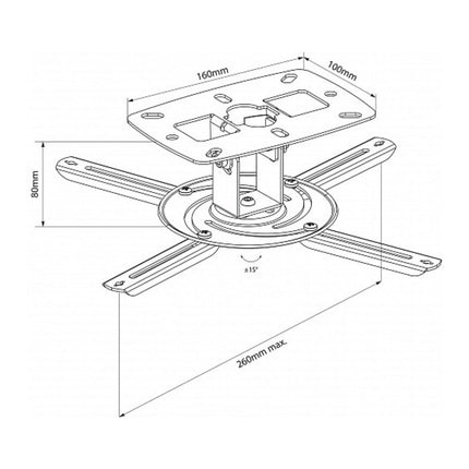 AV:Link Σταθερή Βάση Οροφής για Projector 8cm PJM80