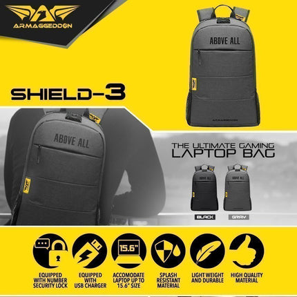 Armaggeddon SHIELD 3 Anti-Theft Gaming Bag Black