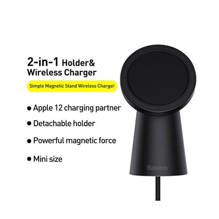 Baseus Simple Magnetic Stand Wireless Charger Black