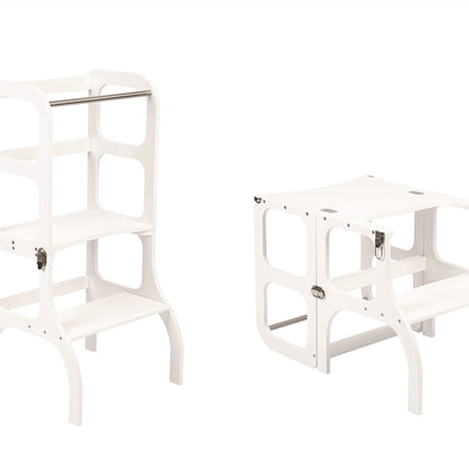 Convertible helper tower-table STEP’n’SIT