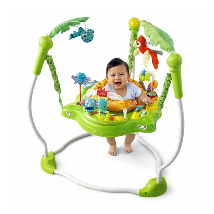 Baby Jumper Βρεφικό Τραμπολίνο Ζωολογικός Κήπος με Διαδραστικά Ζωάκια & Ρυθμιζόμενο Ύψος Πράσινο, 6+ Μηνών