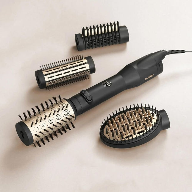 BaByliss Big Hair Lustre 4σε1 Περιστρεφόμενη Θερμαινόμενη Βούρτσα Μαλλιών 650W με Τεχνολογία Ιονισμού, Χρυσή AS970E