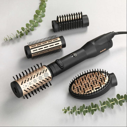 BaByliss Big Hair Lustre 4σε1 Περιστρεφόμενη Θερμαινόμενη Βούρτσα Μαλλιών 650W με Τεχνολογία Ιονισμού, Χρυσή AS970E