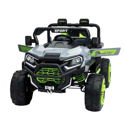 Buggy Ηλεκτροκίνητο Αυτοκίνητο 4×4 12V 2 Θέσεων με Δερμάτινα Καθίσματα, Τετρακίνηση & LED Φώτα Πράσινο, 3+ Ετών