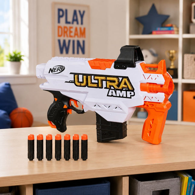 Nerf Ultra Amp Μηχανοκίνητος Εκτοξευτής με Γεμιστήρα και 6 Βελάκια F0954 8+ Ετών