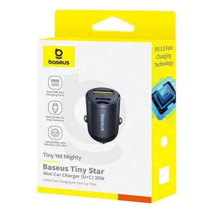 Baseus Car Charger 30W U+C Tiny Star Black