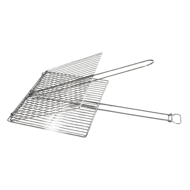 Κλασική Σχάρα Ψησίματος 40×35 cm με Ίσιο Πλέγμα & Διπλή Λαβή  για Φουκού