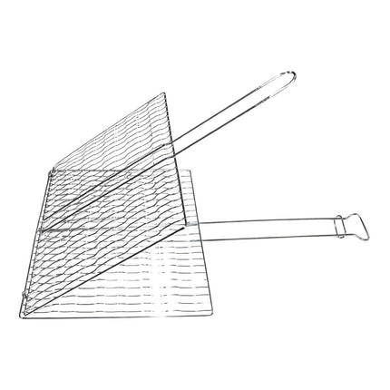 Σχάρα Ψησίματος BBQ 40×35 cm με Κυματιστό Πλέγμα & Διπλή Λαβή για Φουκού