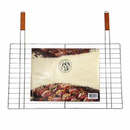 Επαγγελματική Σχάρα Ψησίματος 62x68x40cm με Διπλές Ξύλινες Λαβές