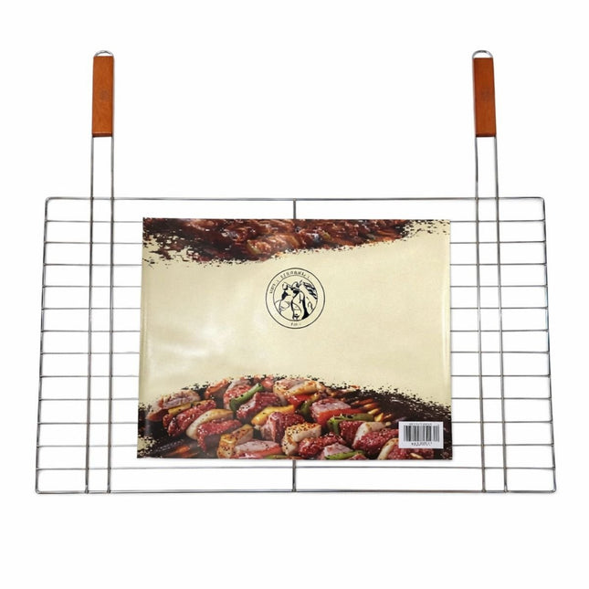 Επαγγελματική Σχάρα Ψησίματος 62x68x40cm με Διπλές Ξύλινες Λαβές