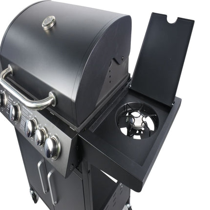 BORMANN BBQ3100 Ψησταριά Υγραερίου 3+1 Καυστήρων με Μαντεμένια Σχάρα & Ντουλάπι Αποθήκευσης