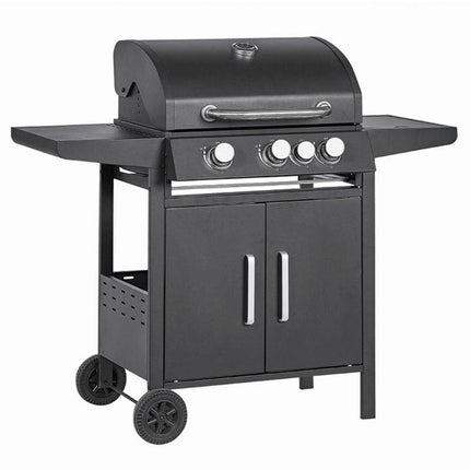 BORMANN BBQ3100 Ψησταριά Υγραερίου 3+1 Καυστήρων με Μαντεμένια Σχάρα & Ντουλάπι Αποθήκευσης