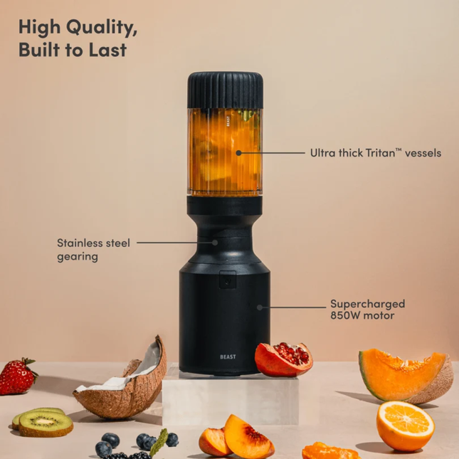 BEAST Mighty 850 Core Personal Blender Ισχυρό & Compact Μπλέντερ 850W για Smoothies & Ροφήματα B85MR-BK-EU Carbon Black