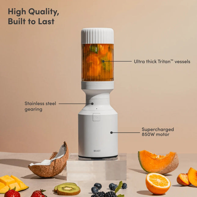 BEAST® Mighty 850 Plus Personal Blender 850W Compact Μπλέντερ με 3 Δοχεία & Blend–Sip–Go B85MH-WT-EU Cloud White