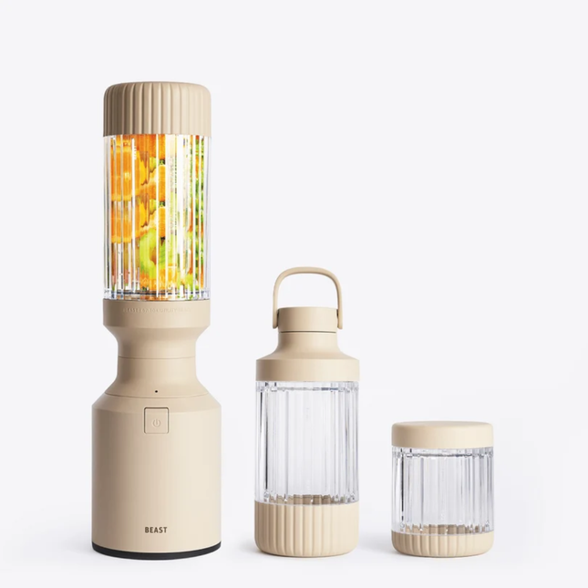 BEAST® Mighty 850 Plus Personal Blender 850W με 3 Δοχεία Ανάμειξης & Αξεσουάρ On-the-Go B85MH-BE-EU Sand