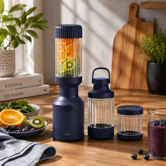 Beast® Mighty 850 Plus Personal Blender 850W Compact Μπλέντερ με 3 Δοχεία & Blend–Sip–Go B85MH-NV-EU Navy