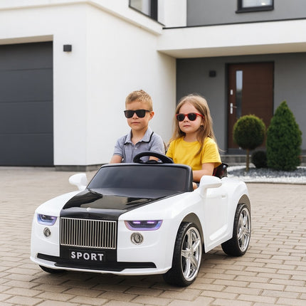 Rolls Royce Ηλεκτροκίνητο Αυτοκίνητο 4×4 12V 2 Θέσεων με MP3 Player USB/TF, Ηχητικά Εφέ & Τηλεχειριστήριο 2.4G Λευκό, 3+ Ετών