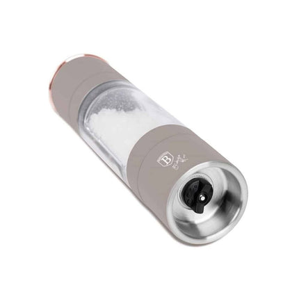 Berlinger Haus BH/8579 Μύλος Πιπεριού &amp; Αλατιού 2-σε-1, Ανοξείδωτος με Κεραμικό Μηχανισμό και Ματ Απόχρωση Taupe