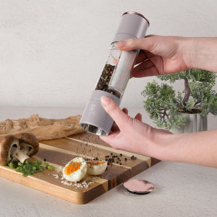 Berlinger Haus BH/8579 Μύλος Πιπεριού &amp; Αλατιού 2-σε-1, Ανοξείδωτος με Κεραμικό Μηχανισμό και Ματ Απόχρωση Taupe