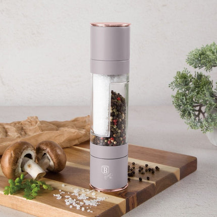 Berlinger Haus BH/8579 Μύλος Πιπεριού &amp; Αλατιού 2-σε-1, Ανοξείδωτος με Κεραμικό Μηχανισμό και Ματ Απόχρωση Taupe