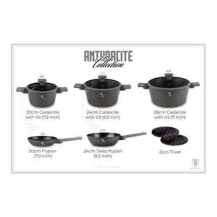 Berlinger Haus BH/8140 Σετ Μαγειρικών 10 Τεμαχίων, Anthracite με Αντικολλητική Επίστρωση