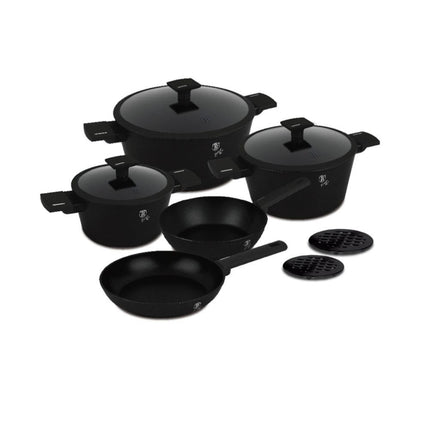 Berlinger Haus BH/8197 Σετ Μαγειρικών 10 Τεμαχίων, Ματ Μαύρο με Αντικολλητική Επίστρωση