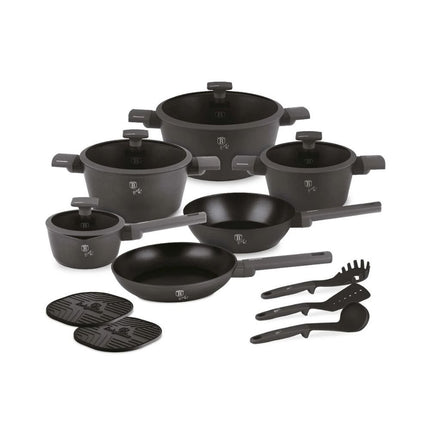 Berlinger Haus BH/8141Σετ Μαγειρικών 15 Τεμαχίων,  Anthracite με Αντικολλητική Επίστρωση