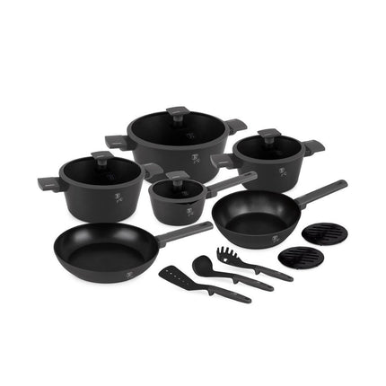 Berlinger Haus BH/8141Σετ Μαγειρικών 15 Τεμαχίων,  Anthracite με Αντικολλητική Επίστρωση