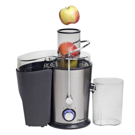 BESTRON Αποχυμωτής 400W Inox με Χωρητικότητα Δοχείου Χυμού 500ml, Ευρύ Στόμιο 65mm & 2 Ταχύτητες για Μαλακά & Σκληρά Φρούτα