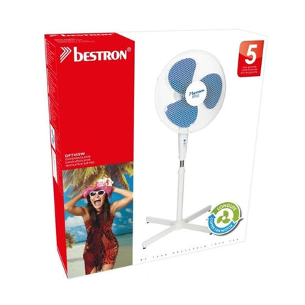 BESTRON Επιδαπέδιος Ανεμιστήρας 500W Μεγάλης Απόδοσης με Ρύθμιση Ύψους, 4 Ταχύτητες & Λειτουργία Ταλάντωσης
